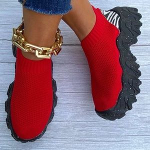 Zebra Stripe Pattern Chunky Sneakers